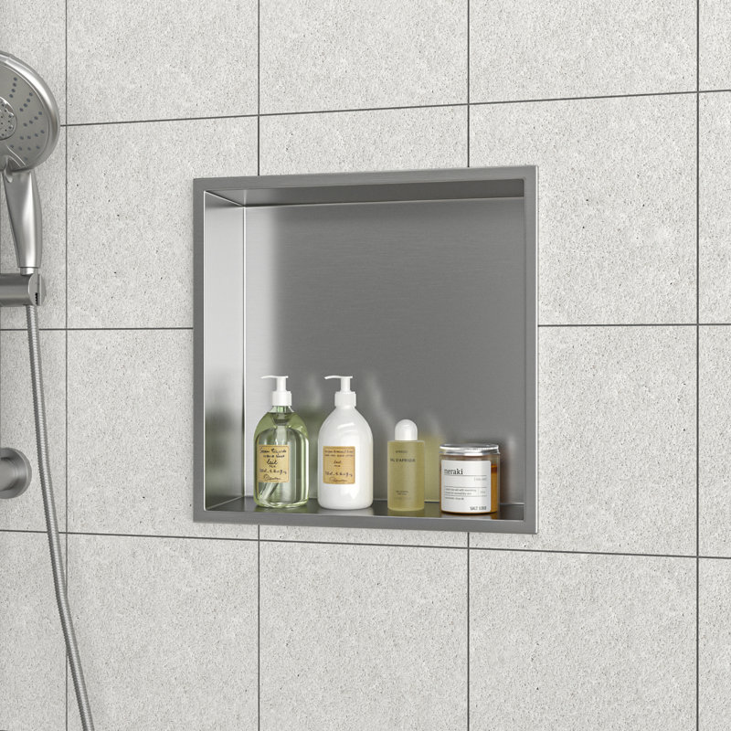 12" X 12" Stainless Steel Shower Niche, Brushed Nickel