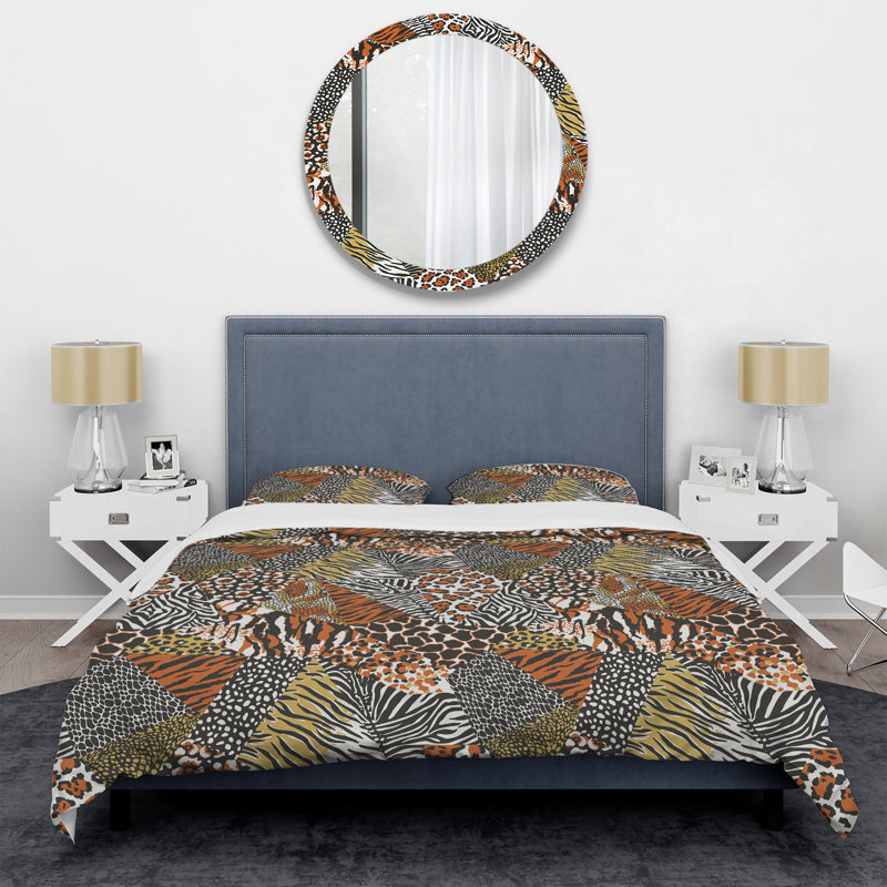 Ensemble de housse de couette brun, Housse de couette pour très grand lit et 2 très