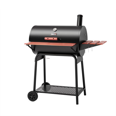 Barbecue au charbon en forme de baril avec fumoir et table d'appoint Royal Gourmet
