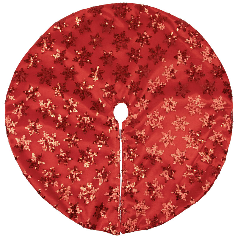 Mini jupe d'arbre de Noël à paillettes 20 ", Rouge