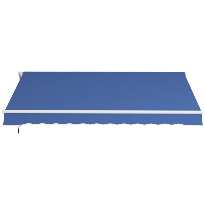 12' X 10' Manual Retractable Awning Outdoor Sunshade Shelter With Adjustable & Versatile Design, 59" H x 141.8" W x 118" D