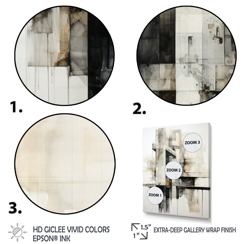 Pont gris Ignatia, connexion minimaliste I - reproduction sur toile, H 44 po x l 34 po x P 1,5 po, Cadre flottant doré