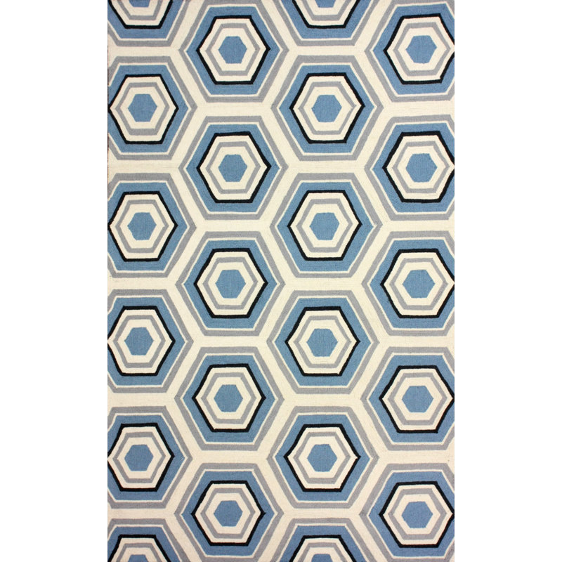 Seleucia Hand Hooked Wool Geometric Indoor Rug, Rectangle 5' x 8'