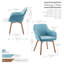 46cm H Velvet Upholstered Upholstered Back Armchair-1965014834