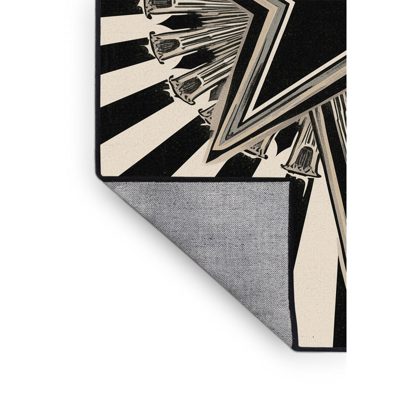 Tapis gris délavé à la machine Abaokoro, 5 x 8