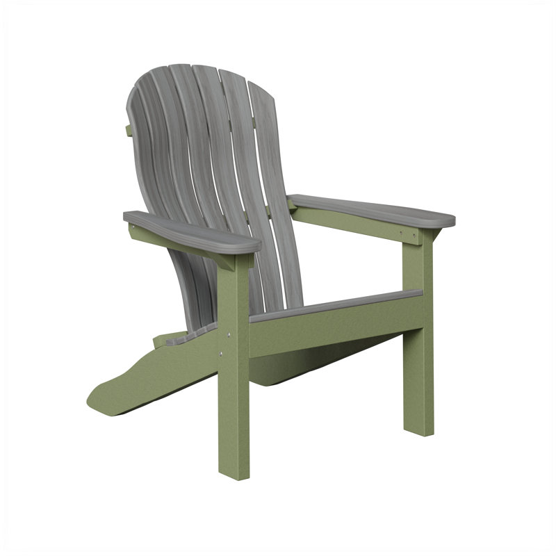 Berlin Gardens Contour Adirondack Chair, Driftwood Gray with Sage