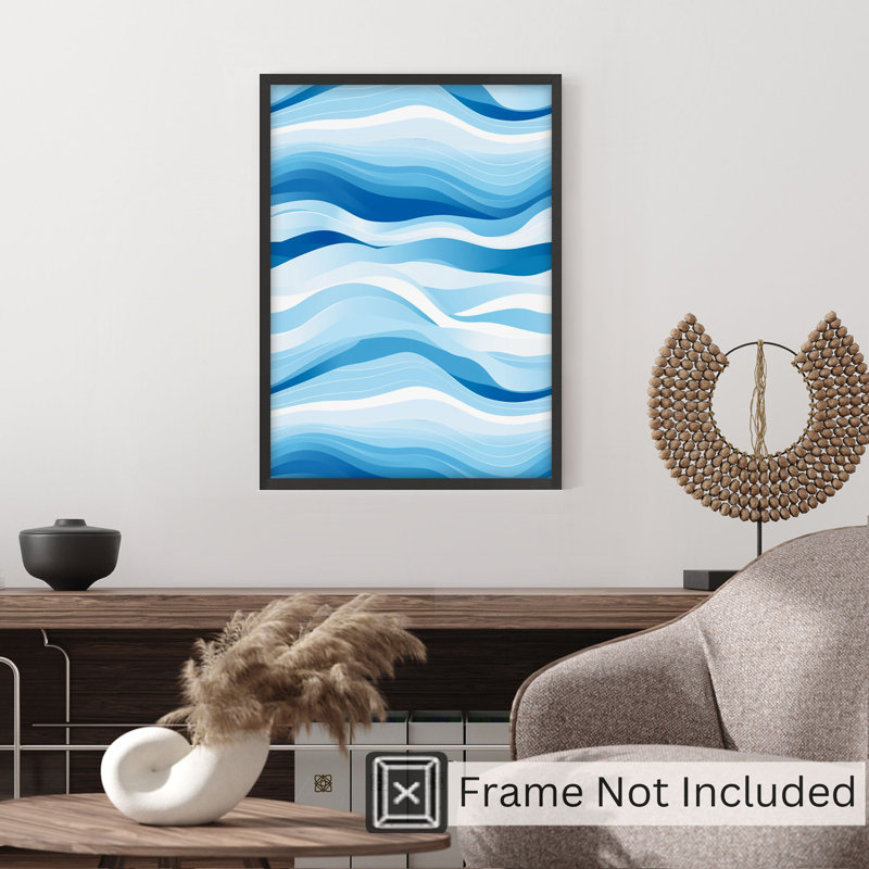 «Beach and Coastal Ocean Waves», reproduction d'art nautique sans cadre, H 14 po x l 11 po