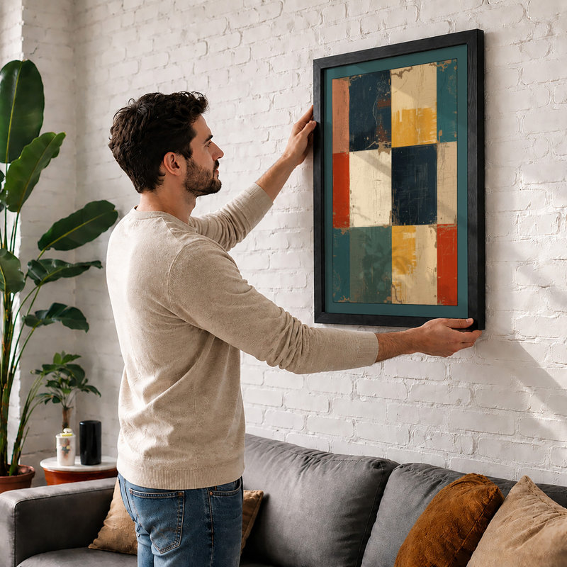 Weathered Panels Industrial - Framed Print, Black, A4 - 29.7 x 21.0 cm