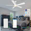 Ventilateur de plafond moderne et intelligent avec lumières DEL, ventilateur de plafond à 5 pales avec télécommande, ventilateur de chambre à coucher et ventilateur de salon-1463323011-1435407614