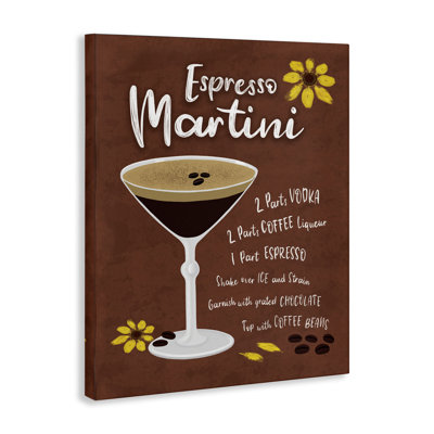 Espresso Martini with Recipe Canvas Wall Art by Deborah Curiel