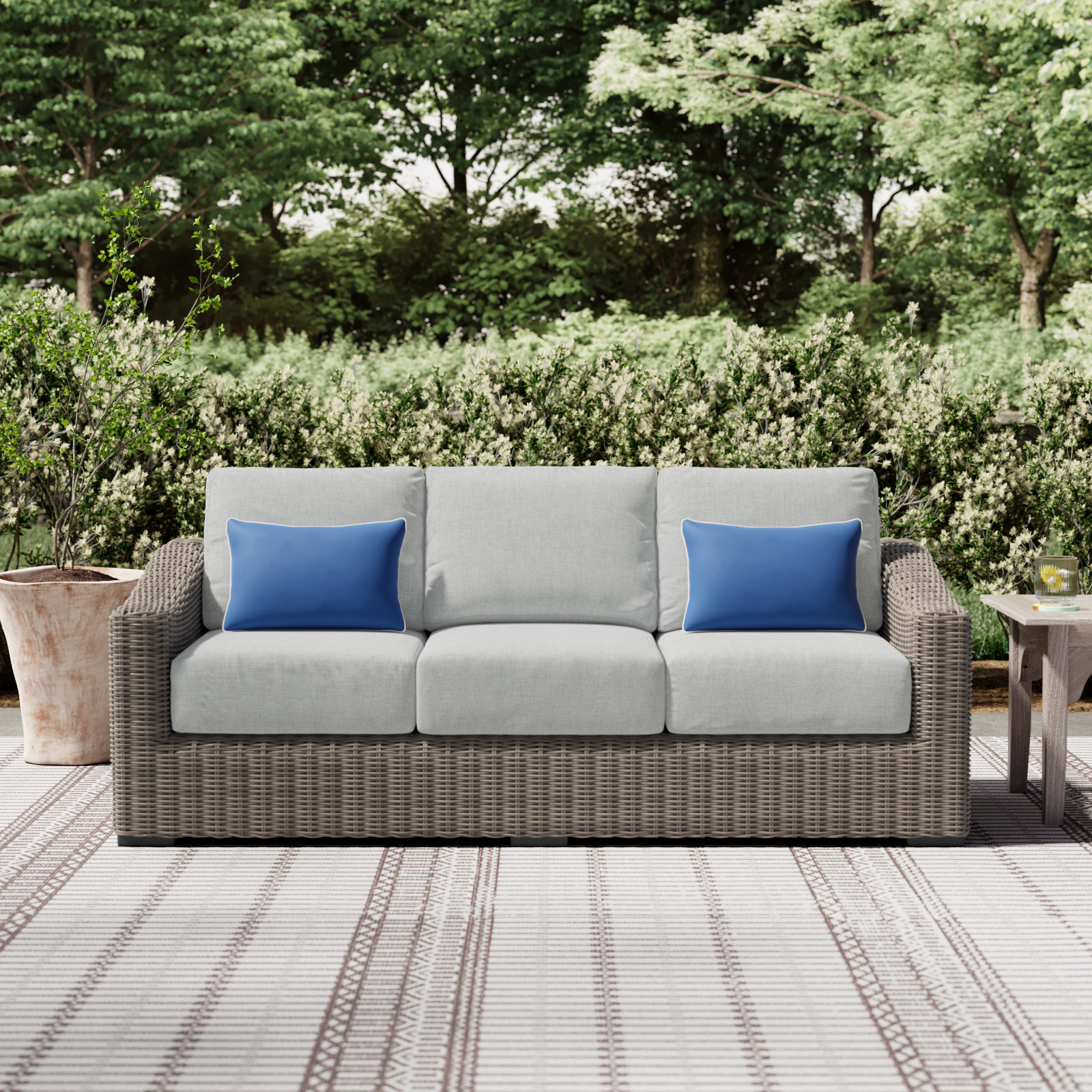 Damyanti 92" Patio Sofa, Light Beige