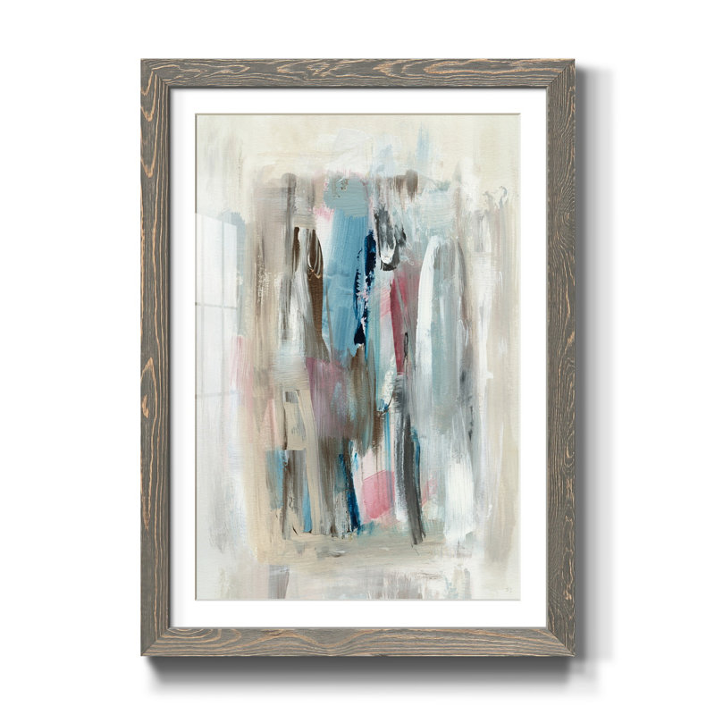 Été délavé - reproduction d'art, H 31,5 po x l 23,5 po x P 1,5 po, Cadre en papier gris, Blanc