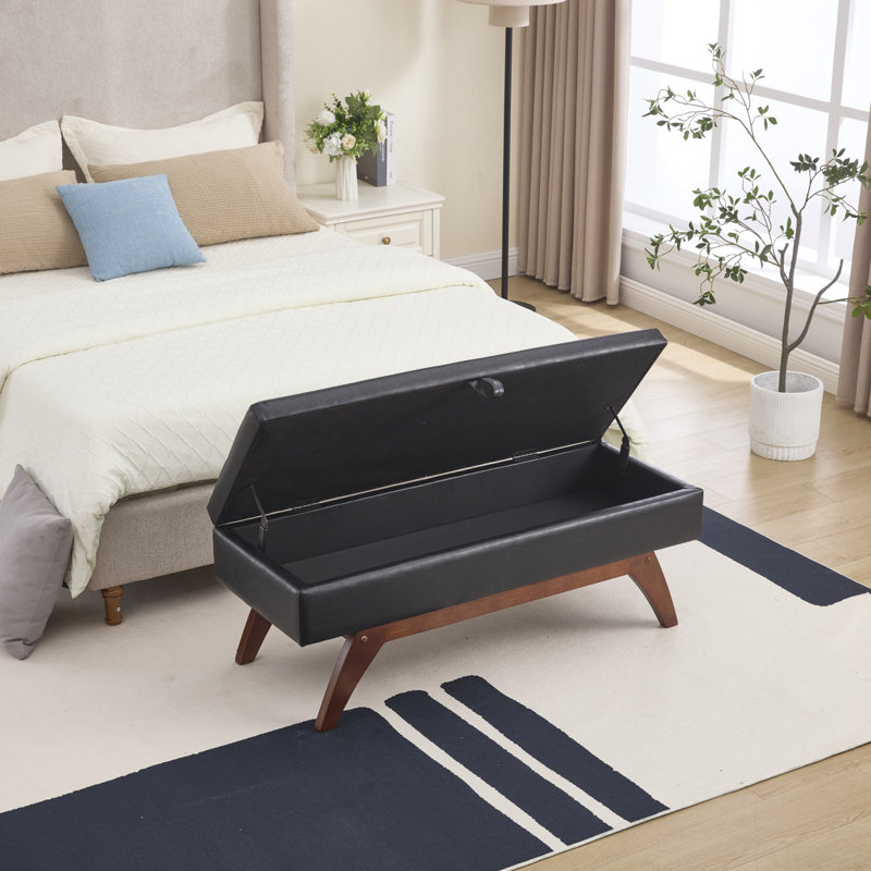 Pieds en bois massif COOLMORE pour la pesée et tabouret de lit avec fonction de rangement