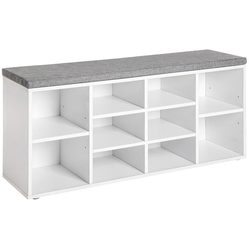 Banc de rangement empilable pour 10 paires de chaussures, range-chaussures pour hall d'entrée avec banc de rangement pour couloir, garde-robe, chambre à coucher et vestibule