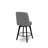 MINCETA Counter Height Bar Stools, 26" Swivel Bar Stools with Solid Wood Legs, Farmhouse Upholstered Barstools with Nailhead Trim Design for Kitchen Island, Home Bar, Performance Fabric, Gray-746343119-746343118