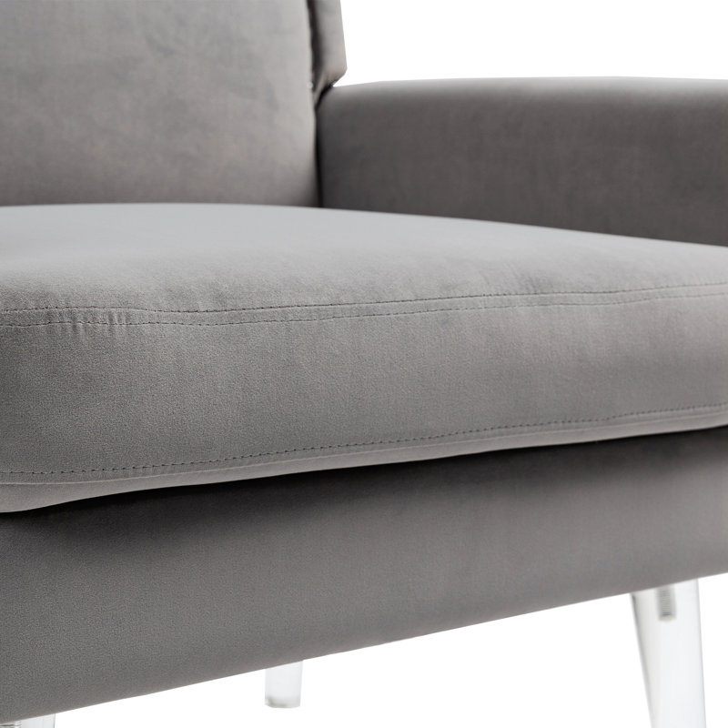 Upholstered Armchair, Gray Velvet