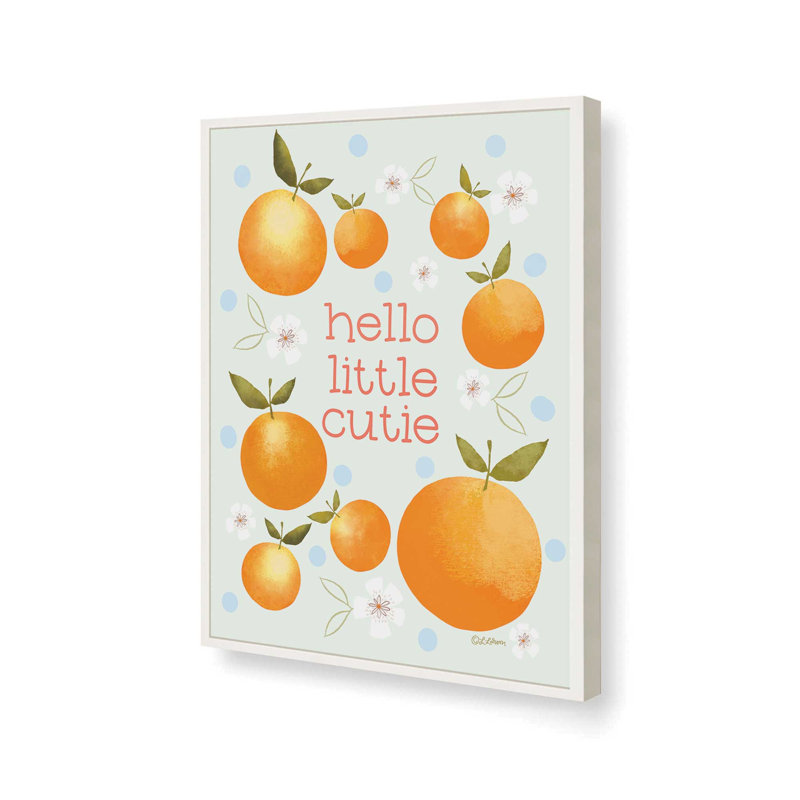 «Hello Little Cutie» par Lisa Larson, reproduction d'art, L 30 x H 40, Impression encadrée, Blanc