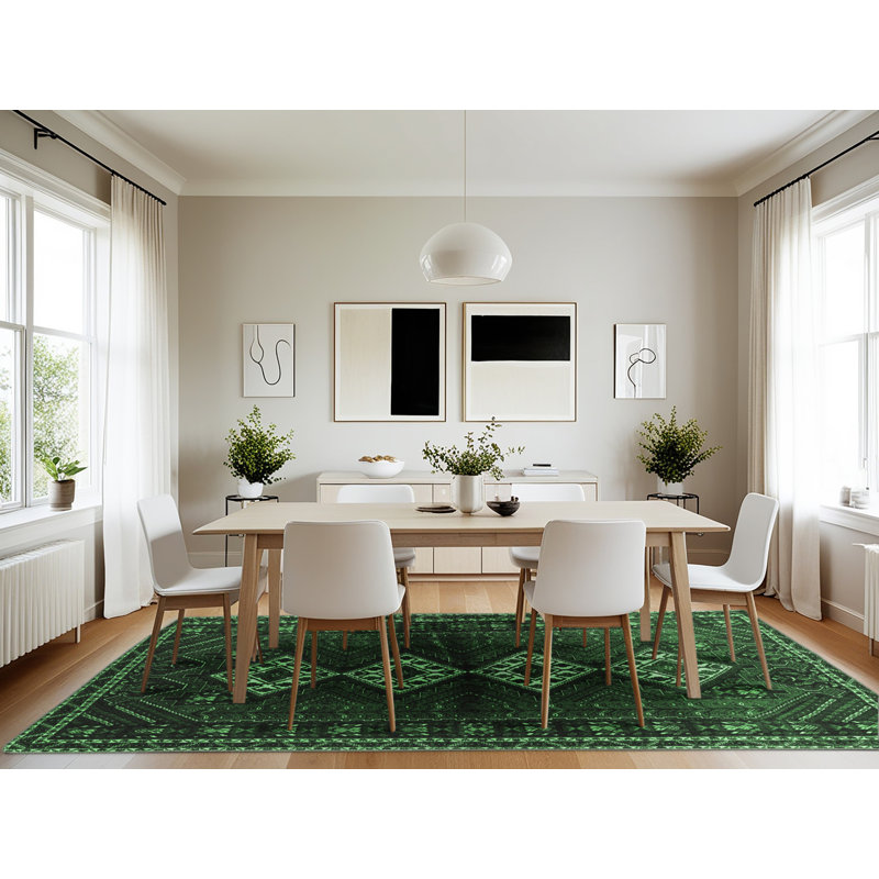 Washable Oriental Indoor Rug, Rectangle 7' x 10'