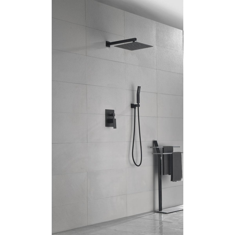 10 Inch Shower Head Bathroom Luxury Rain Mixer Shower Complete Combo Set Wall Mounted, Brushed Nickel