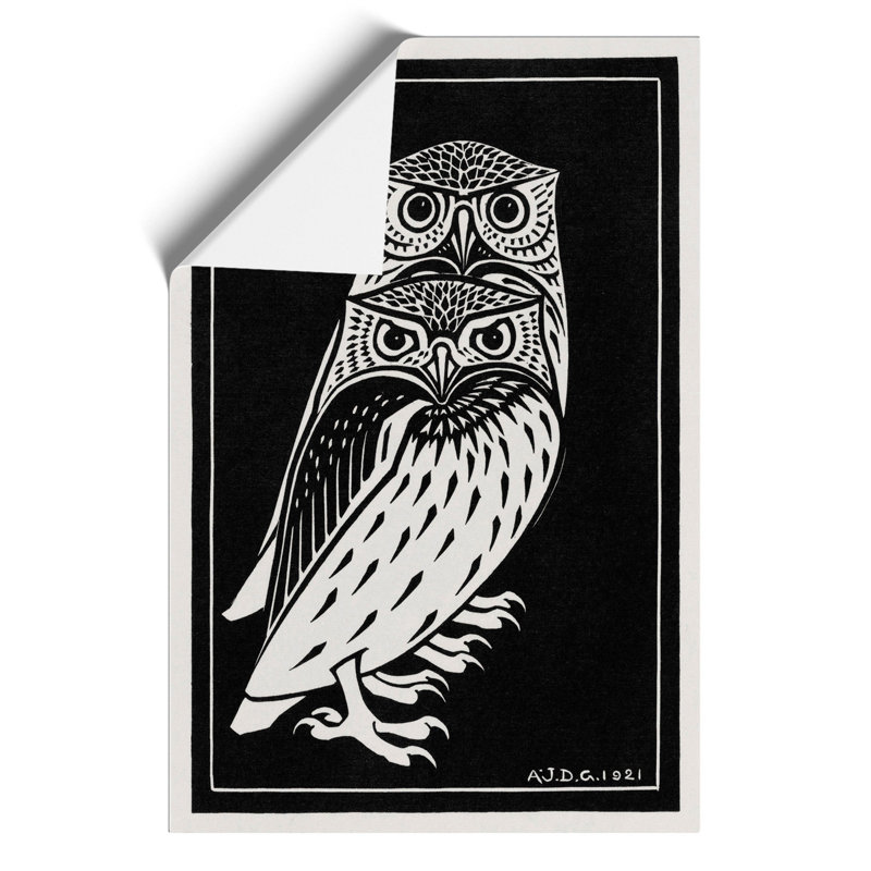 Two Owls by Julie De Graag - No Frame Print, 59cm H x 42cm W x 0.1cm D