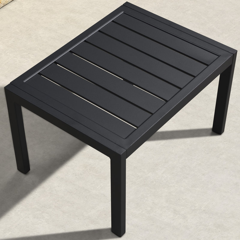 Outdoor Rust-Resistant Metal Chaise Lounge with Table, Polyester Gray