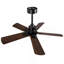 Ventilateur de plafond intérieur / extérieur intelligent de 42 po avec lumière, 6 pales noir / noyer à double finition, télécommande, DEL à intensité variable, moteur à courant continu silencieux à 6 vitesses, réversible