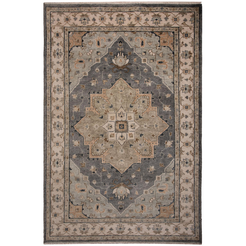 Tapis 100% laine noué à la main, Rectangulaire 8 pi x 10 pi
