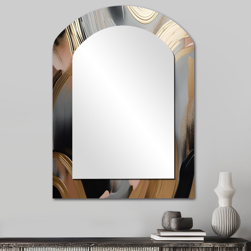 Miroir mural doré et rose, 34 po x 25 po
