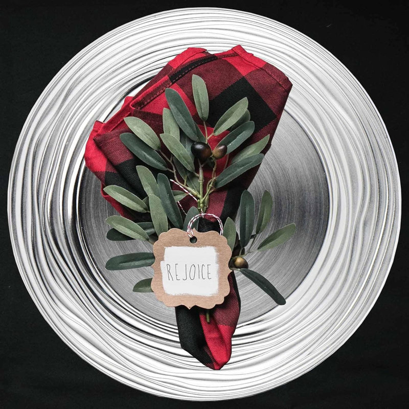 Striped Dinner Plate, Silver