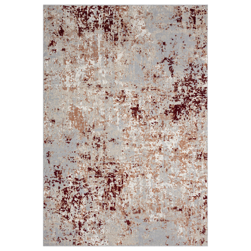 Tapis industriel rouillé / gris délavé à la machine, Rectangle 5 pi x 7 pi