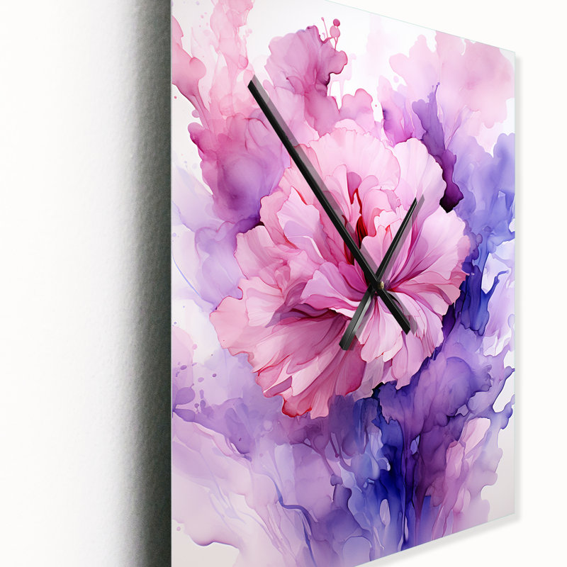 Horloges murales mauves et roses I - formes abstraites, Petit