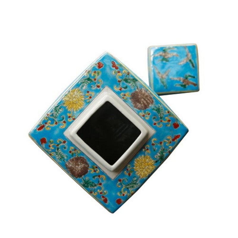 McAdoo Handmade Porcelain China Ginger Jar, Blue