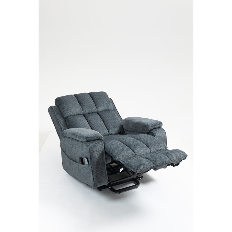 Comfort Recliners With Heat Massage Chenille Blue-green Multifunctional Relaxation