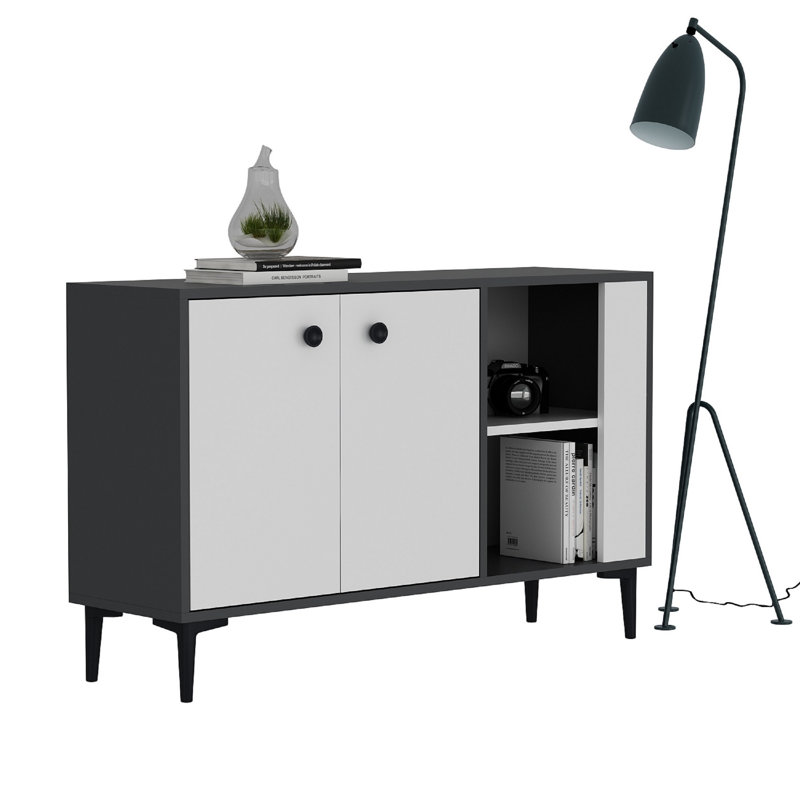 Olivia 75cm Sideboard, Anthracite/White