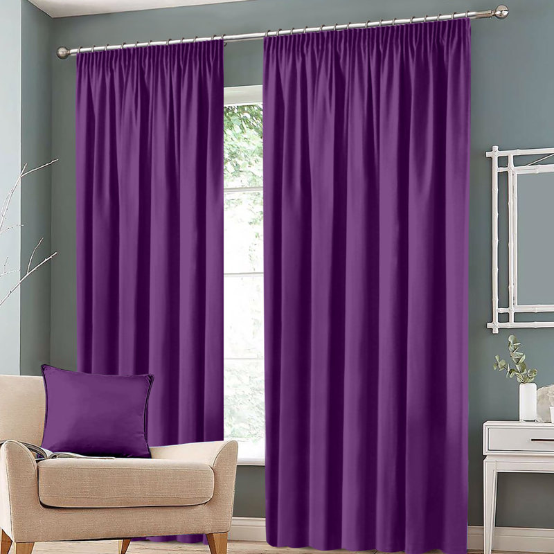 Eiliana Room Darkening Curtain Pair, Red, Width 116 x Drop 137 cm