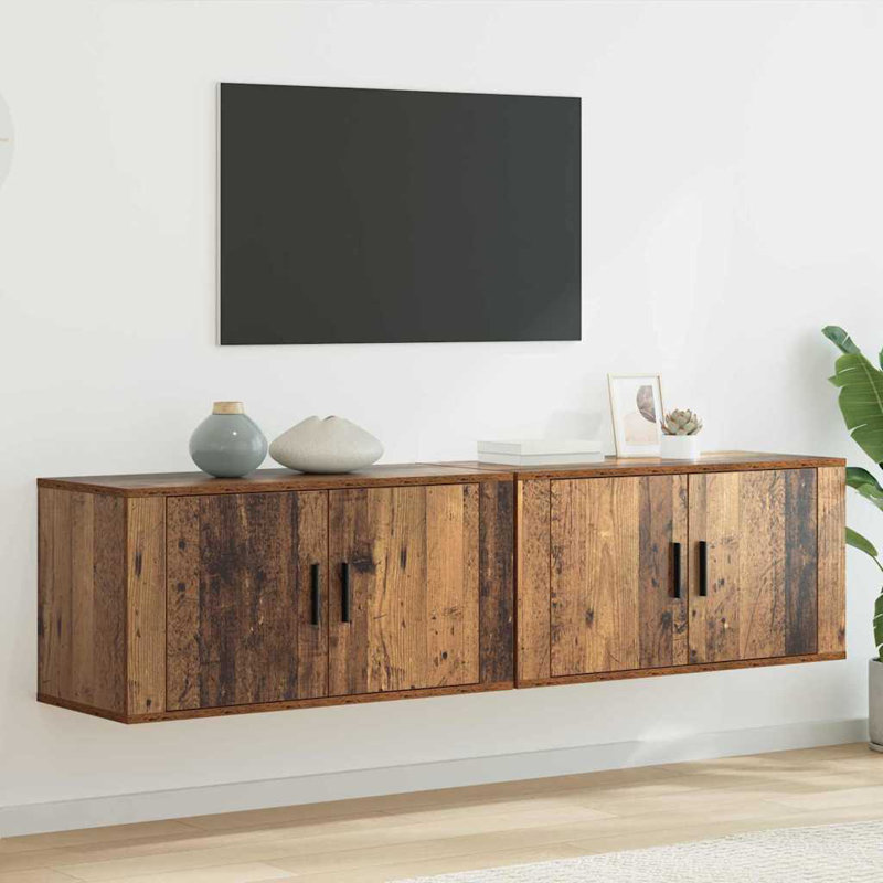 Unfinished TV Stand, 40cm H x 80cm L x 34.5cm W, Old Wood