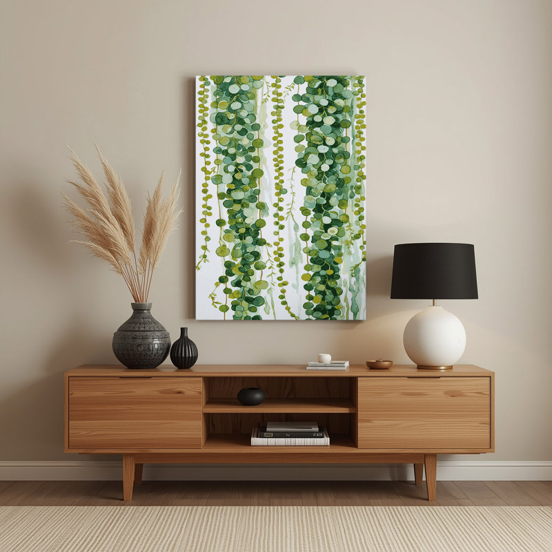 Aquarelle botanique 77, art mural en métal vert, H 24 po x l 20 po
