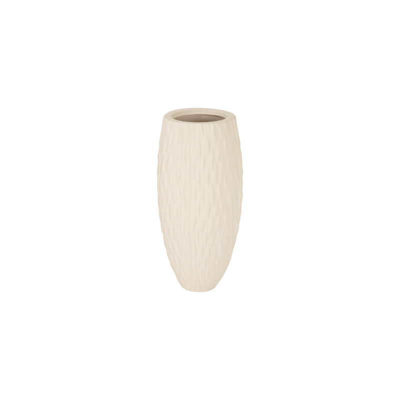Pot de fleurs en résine Citrana, H 24 po x l 11 po x P 11 po, Blanc cassé