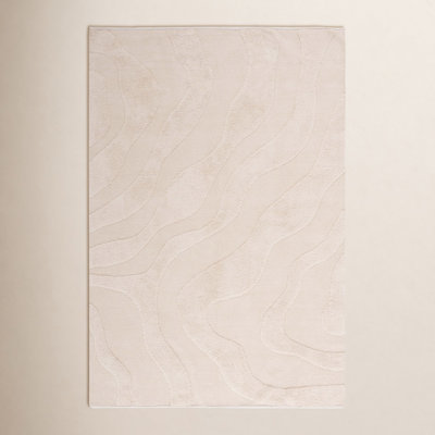 Mozie Ivory Washable Hand-Woven Cotton Rug