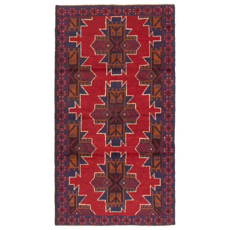 Tapis rouge foncé Lynnisha 3 pi 5 po x 6 pi 3 po