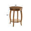 Élégante table d'appoint en noyer avec pieds de rangement pratiques et tiroir caché