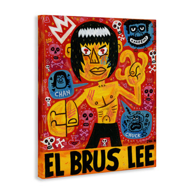 Toile de culture emblématique El Brus Lee, design par Jorge R. Gutierrez