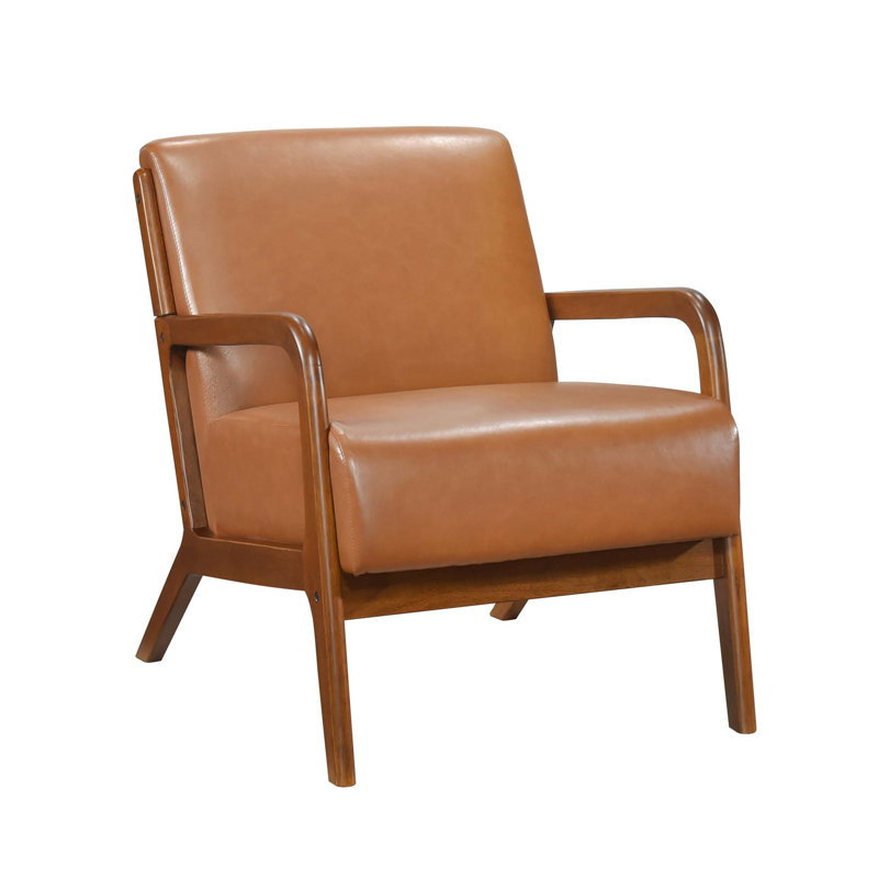 Chaise d'appoint en similicuir rembourré 1 pièce