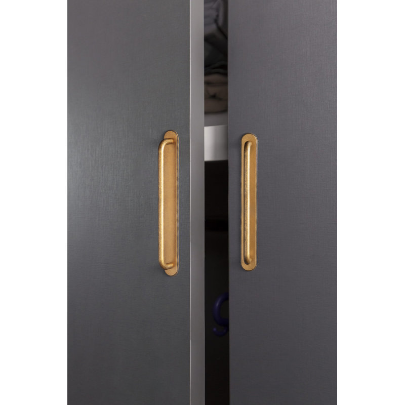 Poignée d'armoire avec plaque arrière American Classic, 7 3/5", Laiton antique