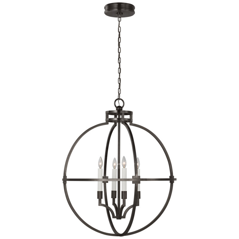 Chapman & Myers Lexie Globe Lantern, Bronze, 22.25" H x 18" W x 18" D