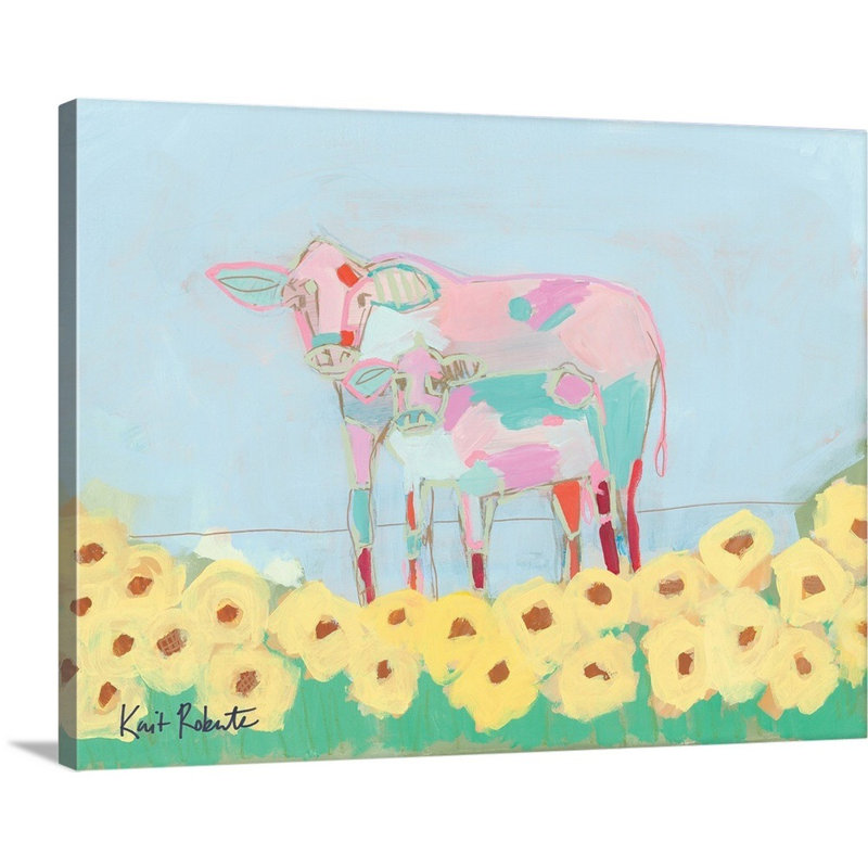 «Rory and Teal» par Kait Roberts, reproduction sur toile, H 12 po x l 16 po x P 1,25 po, Toile tendue