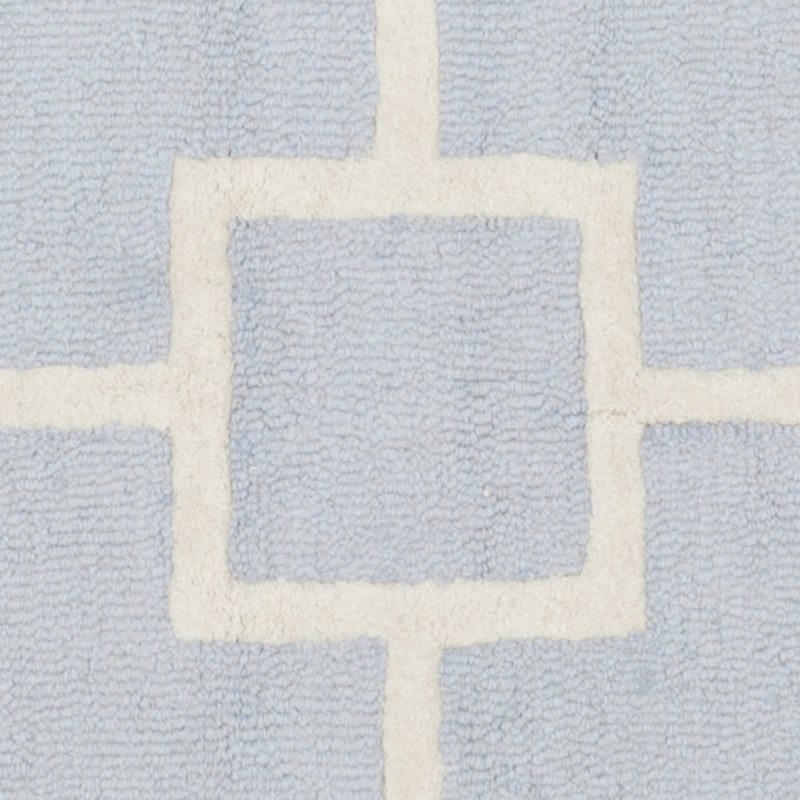 Deedgra Hand Tufted Wool Geometric Rug, Square 8'