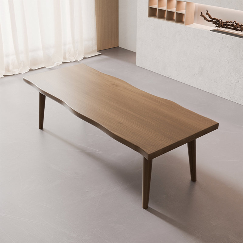 Tan Rectangular Solid Wood Butterfly Leaf Dining Table, 29.53"H x 78.74"L x 33.46"W