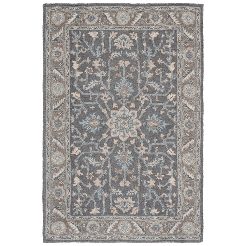 Tapis oriental en laine touffeté à la main Luitpold, Rectangle 4 pi x 6 pi