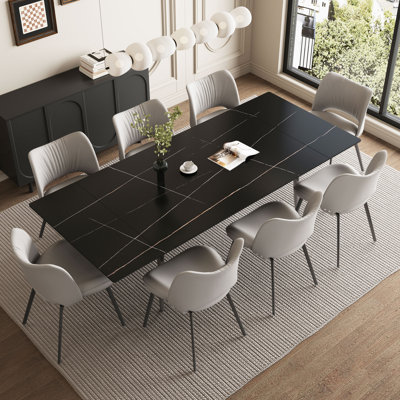 Homeira  62.9" to 94.4" Extendable Dining Tables for 6 to 10 -   Rectangle  Sintered stone Dining Table